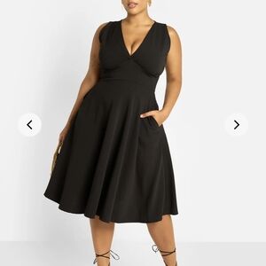 kamelia skater Midi Dress - Black - 2X: 18- 20/ Black